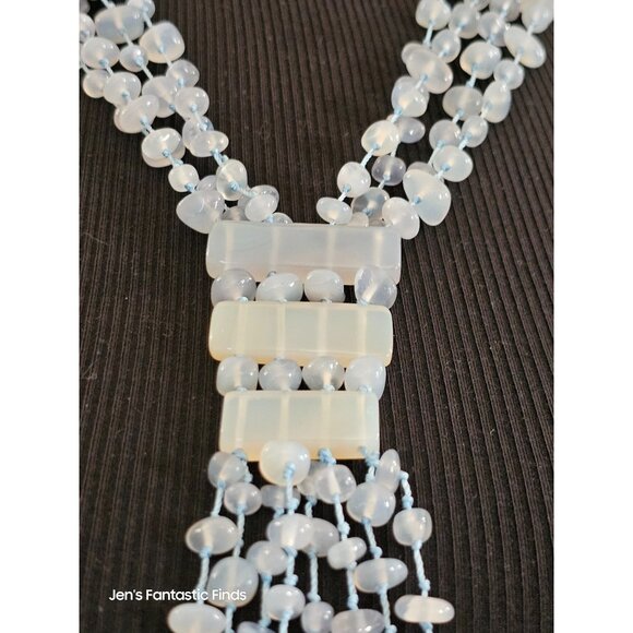 Blue Chalcedony Gemstone Statement Showroom Quality Necklace 21"‎ 116.76 grams - Picture 5 of 6